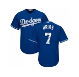 Los Angeles Dodgers #7 Julio Urias Blue Team Logo Fashion Stitched MLB Jersey