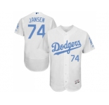 Los Angeles Dodgers #74 Kenley Jansen White Flexbase Authentic Collection 2016 Father's Day Stitched Baseball Jersey