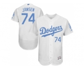 Los Angeles Dodgers #74 Kenley Jansen White Flexbase Authentic Collection 2016 Father's Day Stitched Baseball Jersey