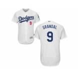 Los Angeles Dodgers #9 Yasmani Grandal White Flexbase Authentic Collection Stitched Baseball Jersey