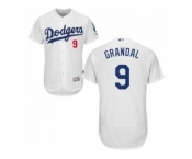 Los Angeles Dodgers #9 Yasmani Grandal White Flexbase Authentic Collection Stitched Baseball Jersey