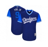 Los Angeles Dodgers #9 Yasmani Grandal YRG JR Authentic Navy Blue 2017 Players Weekend MLB Jersey