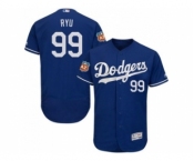 Los Angeles Dodgers #99 Hyun-Jin Ryu Blue Flexbase Authentic Collection Stitched Baseball Jersey