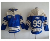 Los Angeles Dodgers #99 Hyun-Jin Ryu Blue Sawyer Hooded Sweatshirt MLB Hoodie