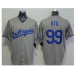 Los Angeles Dodgers #99 Hyun-Jin Ryu Grey New Cool Base Stitched Baseball Jersey