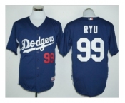 Los Angeles Dodgers #99 Hyun-Jin Ryu Navy Blue Cooperstown Stitched Baseball Jersey