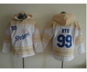 Los Angeles Dodgers #99 Hyun-Jin Ryu white Sawyer Hooded Sweatshirt MLB Hoodie