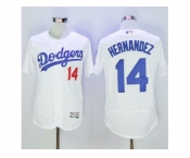 MLB Men Los Angeles Dodgers #14 Enrique Hernandez White Flexbase Authentic Collection Stitched Baseball Jersey