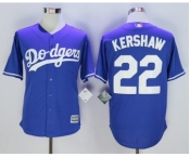 Men L.A. Dodgers #22 Clayton Kershaw Blue 2016 Official Cool Base Jersey