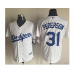 Men L.A. Dodgers #31 Joc Pederson White 2016 Official Cool Base Jersey