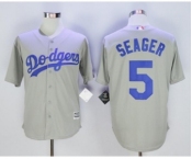 Men L.A. Dodgers #5 Corey Seager Gray 2016 Official Cool Base Jersey