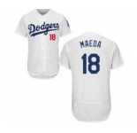 Men Los Angeles Dodgers #18 Kenta Maeda Majestic White Flexbase Authentic Collection Player Jersey