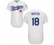 Men Los Angeles Dodgers #18 Kenta Maeda Majestic White Flexbase Authentic Collection Player Jersey