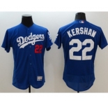 Men Los Angeles Dodgers #22 Clayton Kershaw Majestic blue Flexbase Authentic Collection Player Jersey