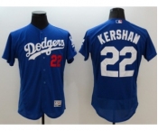Men Los Angeles Dodgers #22 Clayton Kershaw Majestic blue Flexbase Authentic Collection Player Jersey