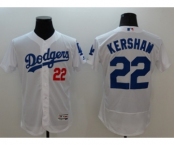 Men Los Angeles Dodgers #22 Clayton Kershaw Majestic white Flexbase Authentic Collection Player Jersey