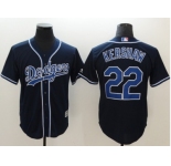 Men Los Angeles Dodgers #22 Clayton Kershaw Navy Blue New Cool Base Stitched Baseball Jersey