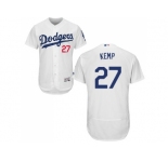 Men Los Angeles Dodgers #27 Matt Kemp White Flexbase Authentic Collection Stitched MLB Jersey