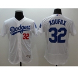 Men Los Angeles Dodgers #32 Koufax Majestic white Flexbase Authentic Collection Player Jersey
