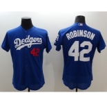 Men Los Angeles Dodgers #42 Jackie Robinson Majestic blue Flexbase Authentic Collection Player Jersey