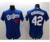 Men Los Angeles Dodgers #42 Jackie Robinson Majestic blue Flexbase Authentic Collection Player Jersey