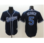 Men Los Angeles Dodgers #5 Corey Seager Navy Blue New Cool Base Stitched Baseball Jersey