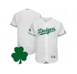 Men Los Angeles Dodgers St. Patricks Day Blank White Celtic Flexbase Authentic Collection Jersey