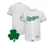 Men Los Angeles Dodgers St. Patricks Day Blank White Celtic Flexbase Authentic Collection Jersey