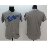 Men Los Angeles Dodgers blank Majestic Gray Flexbase Authentic Collection Player Jersey