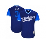 Men's 2017 Little League World Series Dodgers Chris Taylor #3 CT3 Royal Jersey
