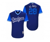 Men's 2017 Little League World Series Dodgers Franklin Gutierrez #28 El Guti Royal Jersey