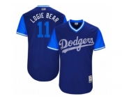 Men's 2017 Little League World Series Dodgers Logan Forsythe #11 Logie Bear Royal Jersey