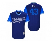 Men's 2017 Little League World Series Dodgers Luis Avilan #43 Avi Royal Jersey