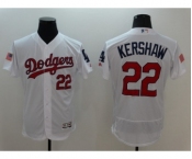 Men's L.A. Dodgers #22 Clayton Kershaw Majestic White Fashion Stars & Stripes Cool Base Player Jersey