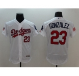 Men's L.A. Dodgers #23 Adrian Gonzalez Majestic White Fashion Stars & Stripes Cool Base Player Jersey