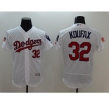 Men's L.A. Dodgers #32 Sandy Koufax Majestic White Fashion Stars & Stripes Cool Base Player Jersey