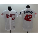 Men's L.A. Dodgers #42 Jackie Robinson Majestic White Fashion Stars & Stripes Cool Base Player Jersey