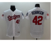 Men's L.A. Dodgers #42 Jackie Robinson Majestic White Fashion Stars & Stripes Cool Base Player Jersey