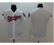 Men's L.A. Dodgers Blank Majestic White Fashion Stars & Stripes Flex Base Jersey