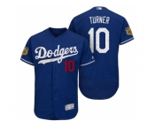 Men's Los Angeles Dodgers #10 Justin Turner 2017 Spring Training Flex Base Authentic Collection Stitched Baseball Jersey