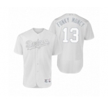 Men's Los Angeles Dodgers #13 Max Muncy Funky Muncy White 2019 Players' Weekend Authentic Jersey