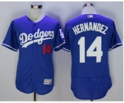 Men's Los Angeles Dodgers #14 Hernandez Majestic blue Flexbase Authentic Collection Player Jersey