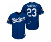 Men's Los Angeles Dodgers #23 Adrian Gonzalez 2017 Spring Training Cool Base Stitched MLB Jersey