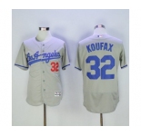 Men's Los Angeles Dodgers #32 Sandy Koufax Majestic Gray Road Flexbase Authentic Collection Player Jersey