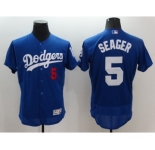 Men's Los Angeles Dodgers #5 Corey Seager Majestic blue Flexbase Authentic Collection Player Jersey