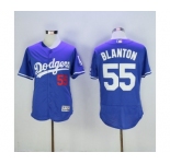 Men's Los Angeles Dodgers #55 Joe Blanton Majestic Blue Flexbase Authentic Collection Player Jersey