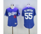 Men's Los Angeles Dodgers #55 Joe Blanton Majestic Blue Flexbase Authentic Collection Player Jersey