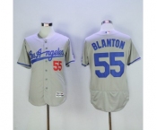 Men's Los Angeles Dodgers #55 Joe Blanton Majestic Gray Road Flexbase Authentic Collection Player Jersey