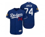 Men's Los Angeles Dodgers #74 Kenley Jansen 2017 Spring Training Flex Base Authentic Collection Stitched Baseball Jersey