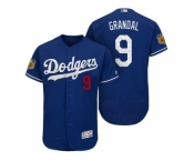 Men's Los Angeles Dodgers #9 Yasmani Grandal 2017 Spring Training Flex Base Authentic Collection Stitched Baseball Jersey